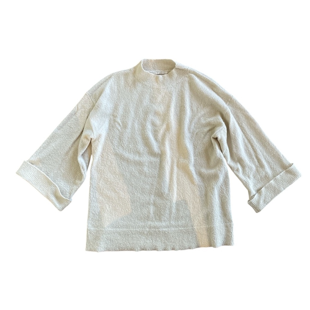 Anthropologie | M. Rena SOFT Shredded Back Sweater Wide Sleeves M